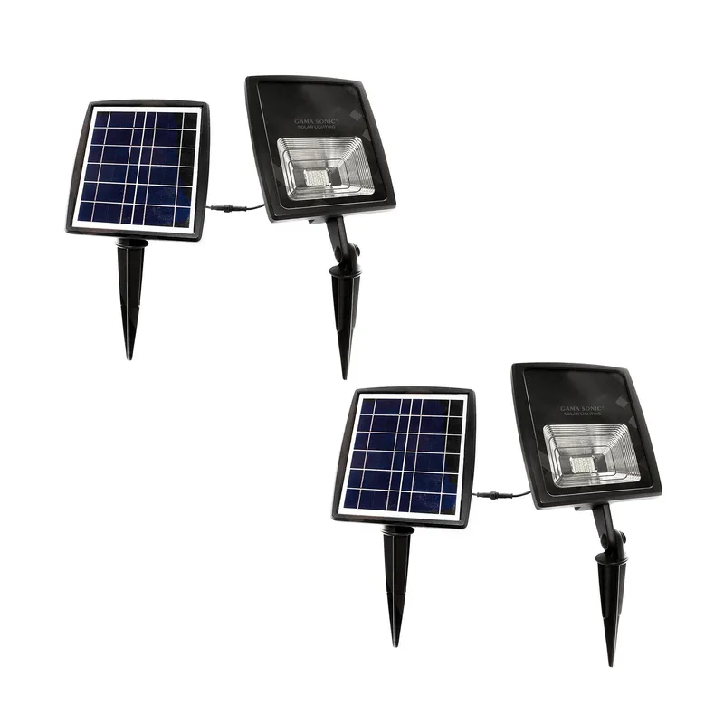2 PK Dual Color Solar Flood Light, 2700K and 6000K — Warehouse Lighting LED Flood Lights 10.0W 2700K