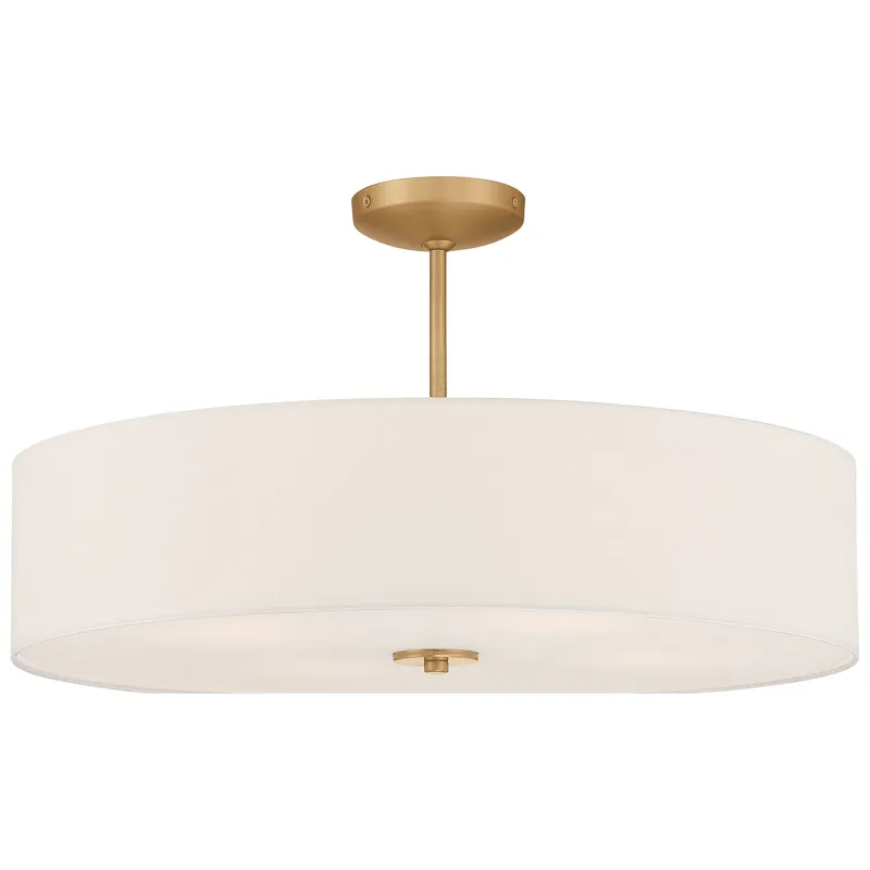 LED Pendant Semi-Flush Mount Ceiling Light, 34W, Antiqued Brushed Brass Finish, 120V, Mid Town Collection — Warehouse Lighting LED Landscape Lights 34.0W 3000K