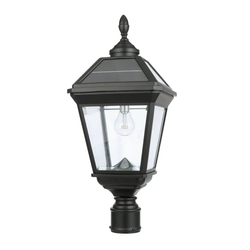 Imperial Bulb Solar Post Light with Trapezoidal Solar Panels with 3" Fitter Mount — Warehouse Lighting LED Troffers & Panels 10.0W 2700K