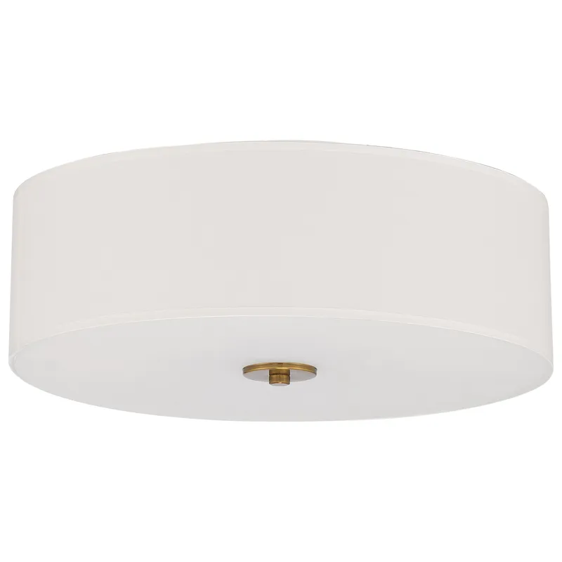 LED Flush Mount Ceiling Light, 2400 Lumens, 26W, 3000K, 120V, Antique Brushed Brass Finish, Mid Town Collection — Warehouse Lighting LED Post Top Lights 26.0W 3000K