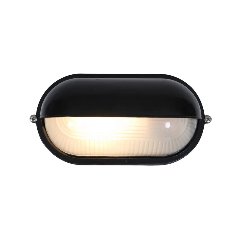 1 Light Outdoor Bulkhead, 60W, 120V, Black Finish, Nauticus Collection — Warehouse Lighting LED Wall Lights 60.0W 