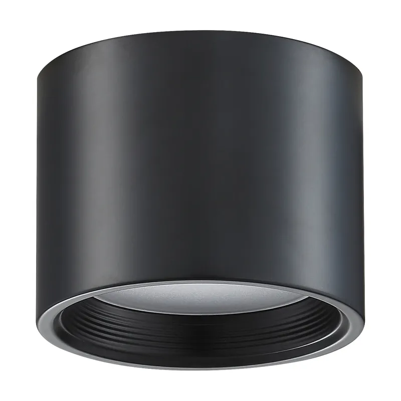 Dual Voltage LED Flush Mount Ceiling Light, 1200 Lumens, 15W, 3000K, 120-277V, Black Finish, Reel Collection — Warehouse Lighting LED Post Top Lights 15.0W 3000K