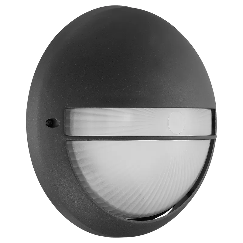 Outdoor LED Bulkhead, 1100 Lumens, 12W, 3000K, 120V, Black Finish, Clifton Collection — Warehouse Lighting LED Wall Lights 12.0W 3000K
