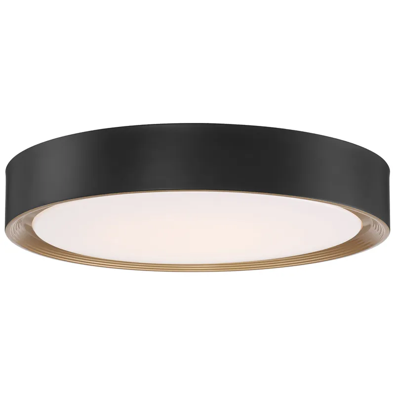 20" LED Flush Mount Ceiling Light, 2400 Lumens, 24W, 3000K, 120V, Matte Black Finish, Malaga Collection — Warehouse Lighting LED Post Top Lights 24.0W 3000K