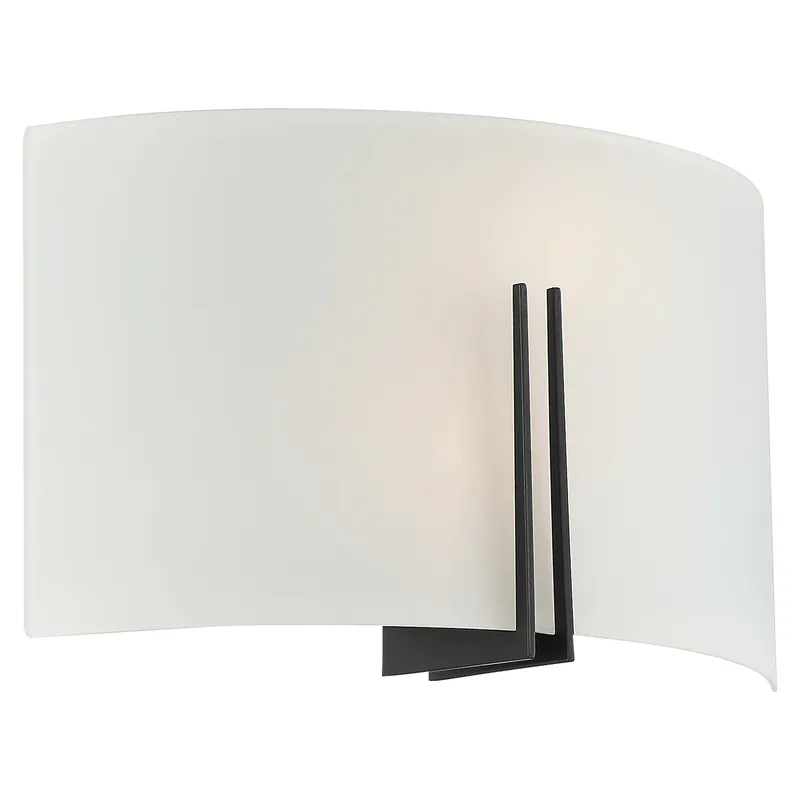 2 Light LED Wall Sconce, 1600 Lumens, 20W, 3000K, 120V, Matte Black Finish, Prong Collection — Warehouse Lighting LED Wall Lights 20.0W 3000K