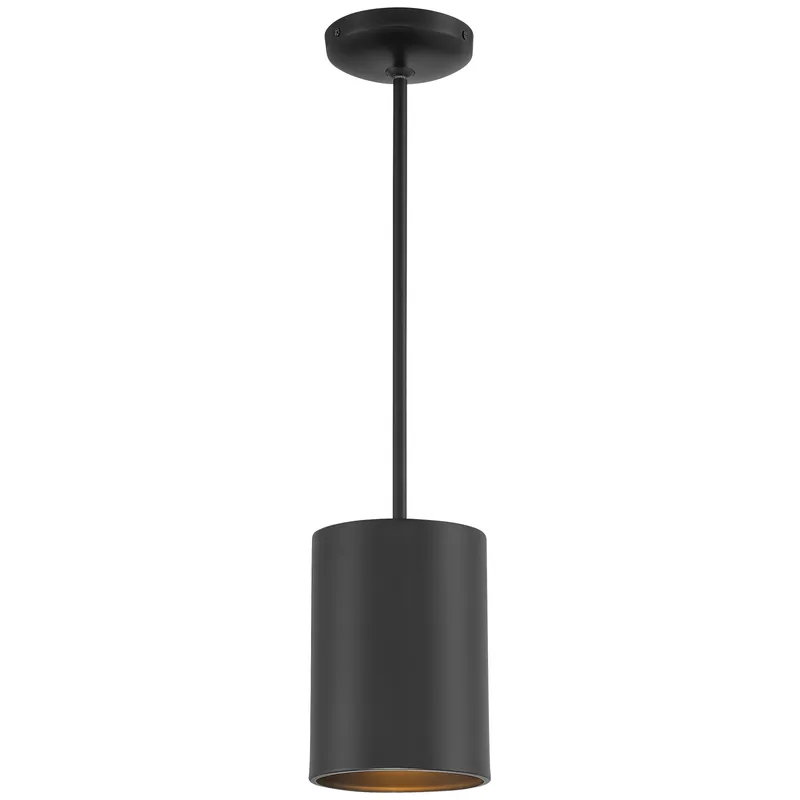 6" LED Cylinder Pendant Light, 60W, 120V, Matte Black, Pilson XL Collection — Warehouse Lighting LED Landscape Lights 60.0W 