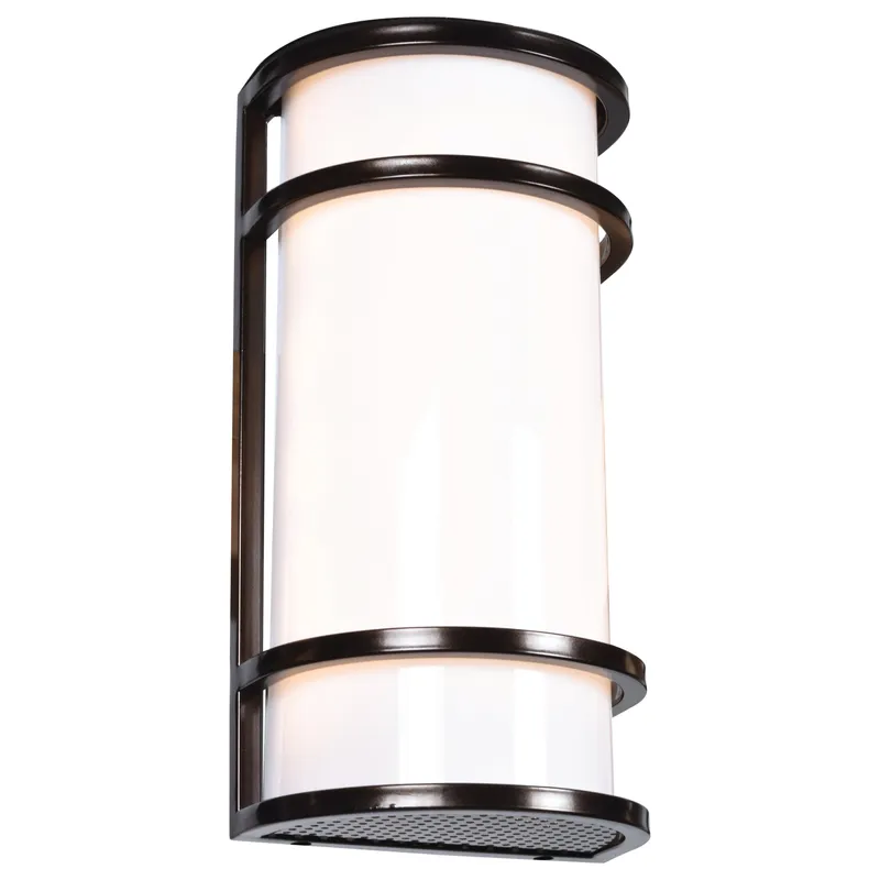 Dual Voltage Outdoor LED Wall Light, 800 Lumens, 15W, 3000K, 120-277V, Bronze, Cove Collection — Warehouse Lighting LED Wall Lights 15.0W 3000K