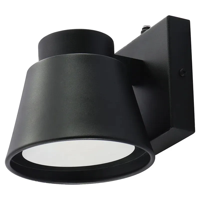 Mini Cone Outdoor Wall Light, 700 Lumens, 10W, CCT Selectable, Dimmable, Photocell Included, 120V, Available in Black, White, Brushed Nickel and Bronze — Warehouse Lighting LED Wall Lights 10.0W 2700K