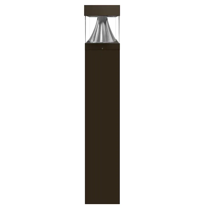Bollard Square Flat Top, 2860 Lumen Max, Wattage and CCT Selectable, 120-277V, Bronze or Black Finish — Warehouse Lighting LED Bollards & Pathway Lights 22.0W 2700K