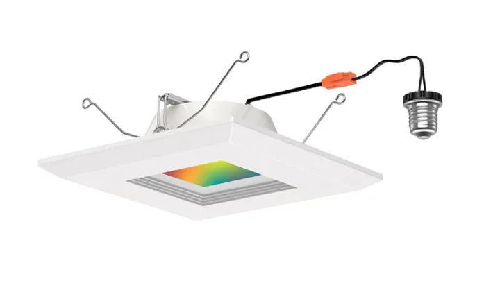 6 Inch LED RGB+W Smart Square Retrofit Downlight, 12W, CCT Selectable, 120V — Warehouse Lighting LED Downlights 12.0W 2700K