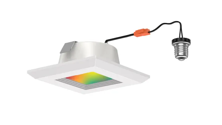 4 Inch LED RGB+W Smart Square Retrofit Downlight, 9W, CCT Selectable, 120V — Warehouse Lighting LED Downlights 9.0W 2700K