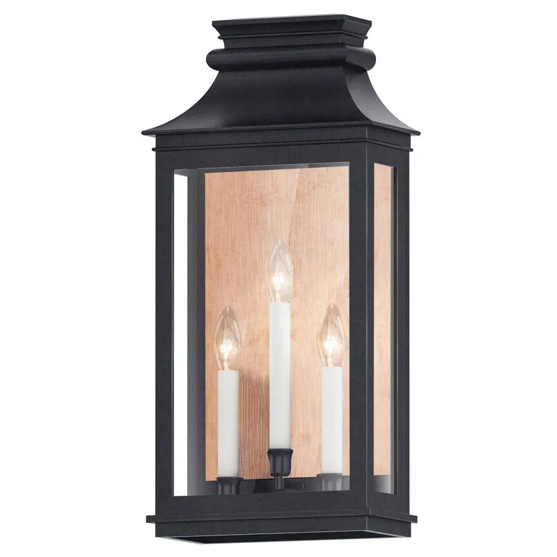 Savannah VX 3-Light Outdoor Sconce, Antique Copper / Black Oxide or Black Oxide — Warehouse Lighting LED Wall Lights 150.0W 