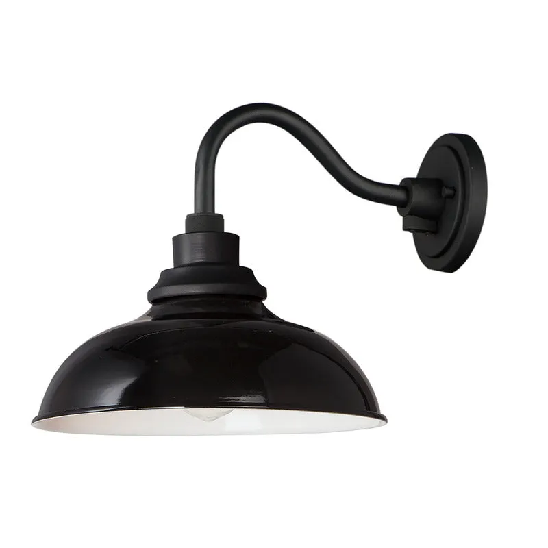 Granville 1-Light Outdoor Wall Sconce, Gloss Black / Black or White / Black — Warehouse Lighting LED Wall Lights 60.0W 