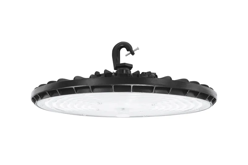 LED UFO High Bay, 200W, 30000 Lumens, CCT Selectable, 120-277V, Black Finish — Warehouse Lighting LED High Bay Lights 200.0W 4000K