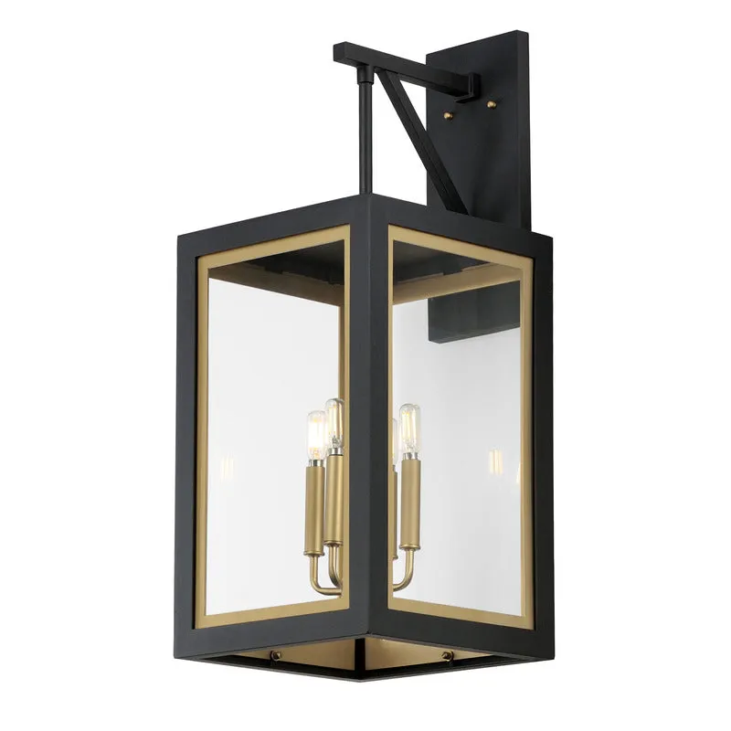 Neoclass 4-Light Outdoor Wall Sconce, Black / Gold or White / Gold — Warehouse Lighting LED Wall Lights 200.0W 