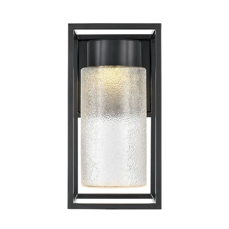 Millennium Lighting, 15" Outdoor LED Wall Sconce, Textured Glass — Warehouse Lighting LED Wall Lights 12.0W 3000K