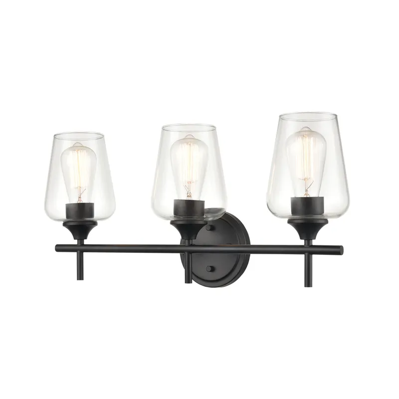 Millennium Lighting, 3 Light Vanity Light, Ashford Collection, Matte Black Finish — Warehouse Lighting LED Wall Lights 100.0W 