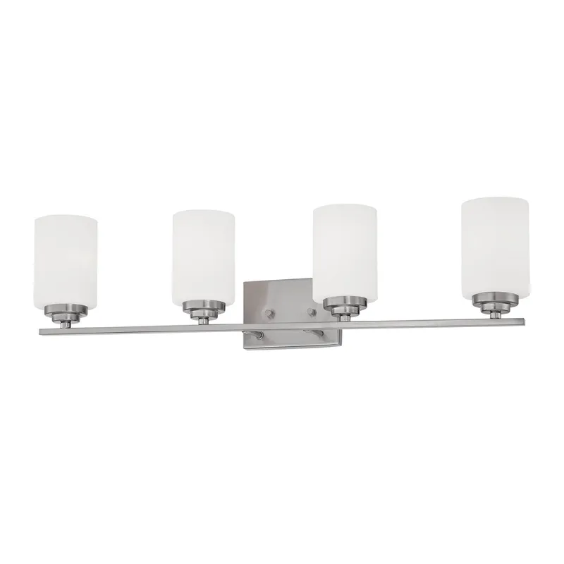 Millennium Lighting, 4 Light, Vanity Light, Durham Collection, Satin Nickel Finish — Warehouse Lighting LED Wall Lights 100.0W 