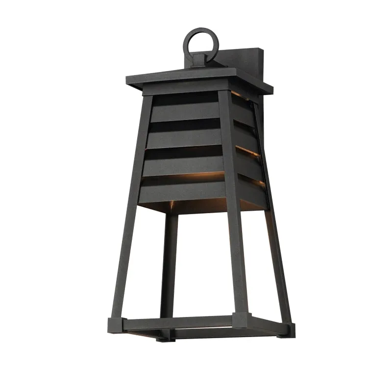 Shutters 1-Light Medium Outdoor Wall Sconce, Black, White / Black, or Weathered Zinc / Black — Warehouse Lighting LED Wall Lights 60.0W 