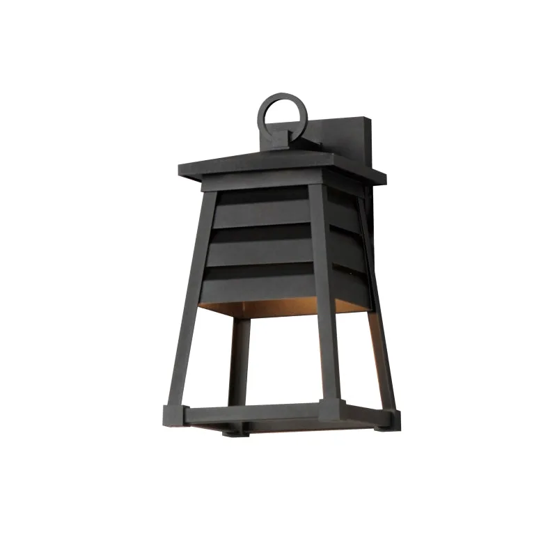 Shutters 1-Light Small Outdoor Wall Sconce, Black, White / Black, or Weathered Zinc / Black — Warehouse Lighting LED Wall Lights 60.0W 