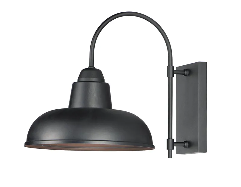Industrial 1-Light Outdoor Wall Sconce, Black or White / Black — Warehouse Lighting LED Wall Lights 60.0W 