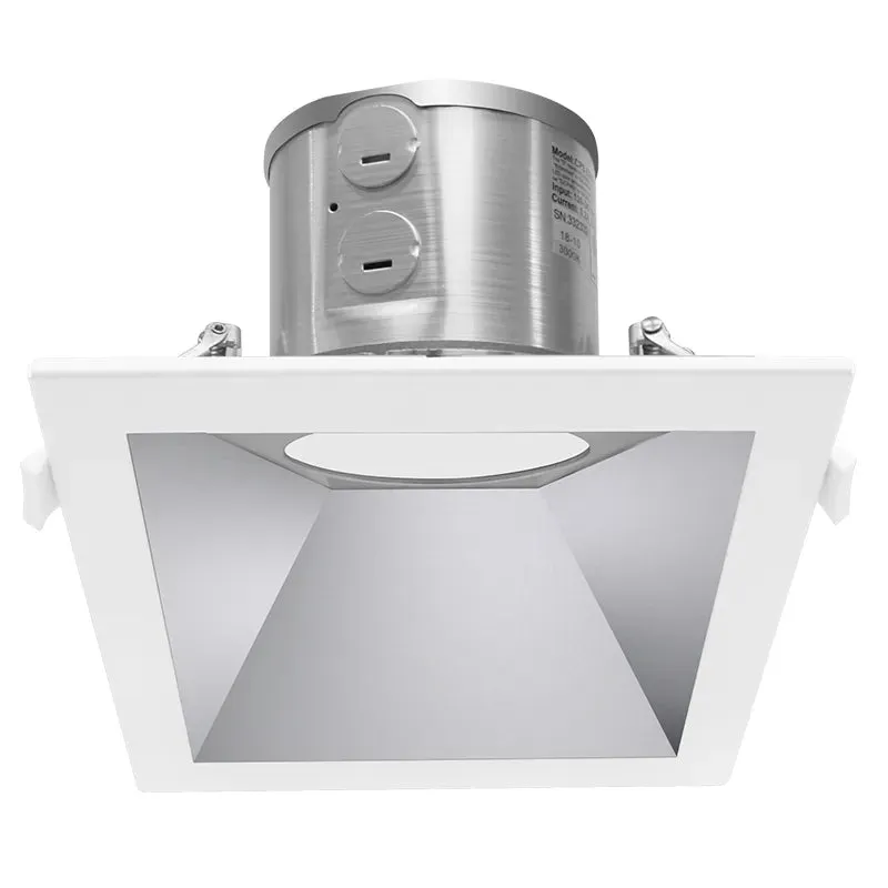 6" LED SQUARE COMMERCIAL RECESSED LIGHT, 3200 LUMEN MAX, WATTAGE AND CCT SELECTABLE, 120-277V, HAZE OR WHITE — Warehouse Lighting LED Downlights 30.0W 3000K