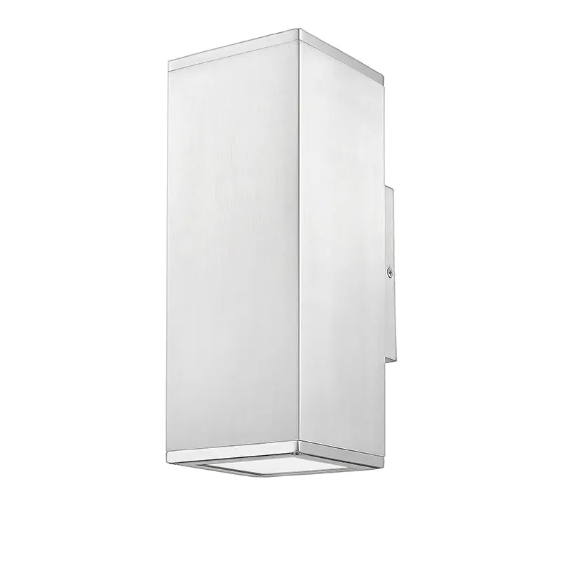Millennium Lighting, 13" Square Cylinder Outdoor Wall Sconce, Vegas Collection, Aluminum or Powder Coated Black Finish — Warehouse Lighting LED Wall Lights 60.0W 