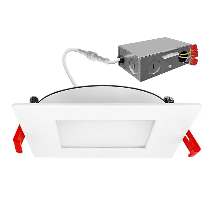 6" External J-Box Square Downlight: Slim-Line, 1150 Lumen Max, Wattage and CCT Selectable, 120V — Warehouse Lighting LED Downlights 15.0W 2700K