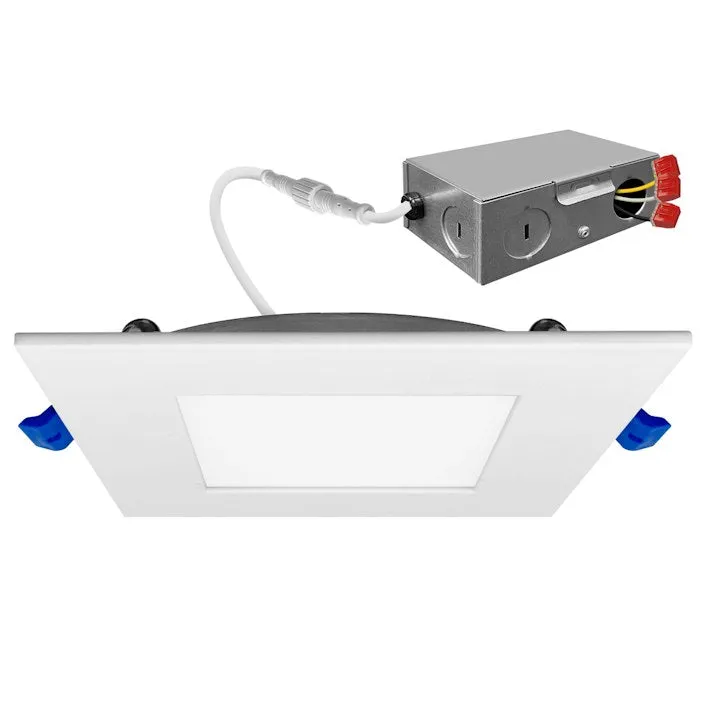4" External J-Box Square Downlight: Slim-Line, 840 Lumen Max, Wattage and CCT Selectable, 120V — Warehouse Lighting LED Downlights 12.0W 2700K