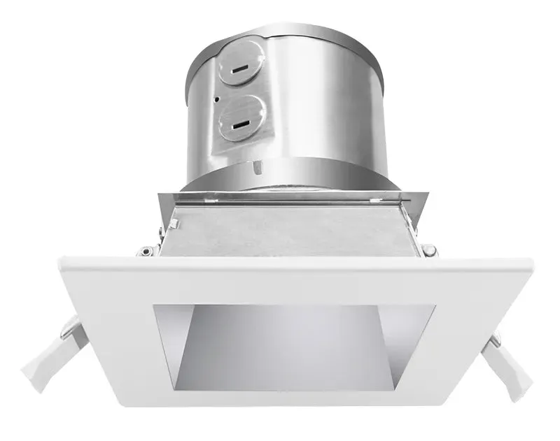 4" LED SQUARE COMMERCIAL RECESSED LIGHT, 1720 LUMENS, WATTAGE AND CCT SELECTABLE, 120-277V, HAZE OR WHITE — Warehouse Lighting LED Downlights 10.0W 3000K