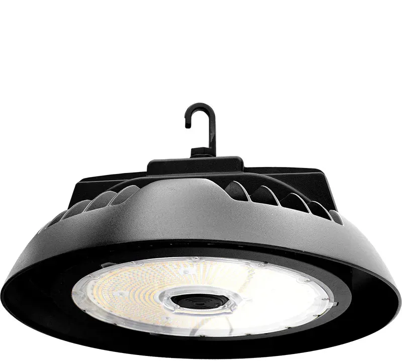 NEW GEN. UFO HIGHBAY, WATTAGE AND CCT ADJ. WATTS 230/200/150/100W, 30/40/50/57K, 0-10V, Black or White — Warehouse Lighting LED High Bay Lights 100.0W 3000K