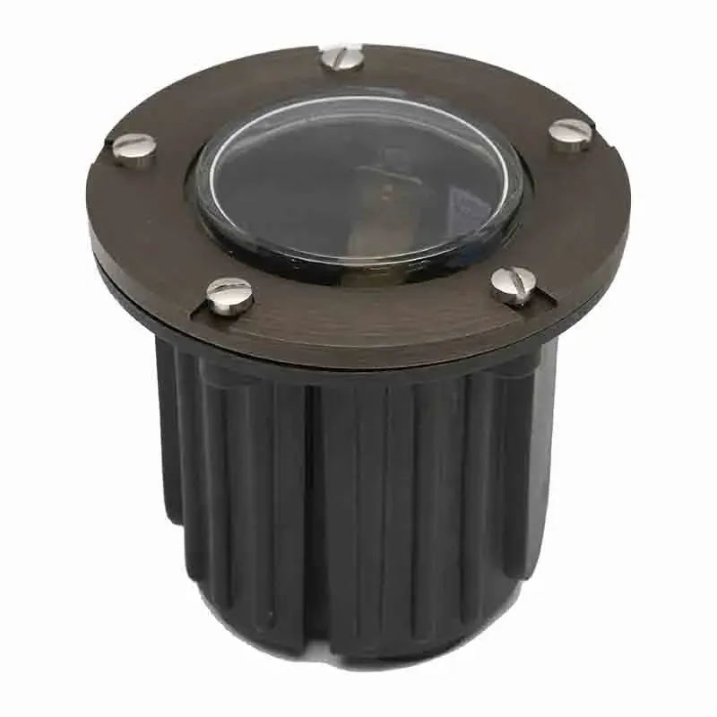 ADJUSTABLE FIBER GLASS/BRASS FLAT WELL LIGHT ANTIQUE BRONZE, 5W LED MR16 400LM 3000K — Warehouse Lighting LED Flood Lights 5.0W 3000K