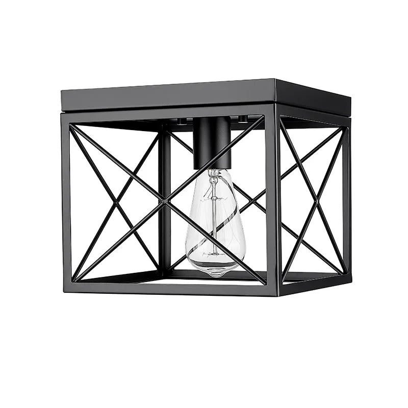 Millennium Lighting, 1 Light Flush Mount Ceiling Light, Matte Black Finish — Warehouse Lighting LED Post Top Lights 60.0W 