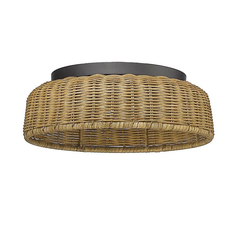 Millennium Lighting, 2 Light Flush Mount Ceiling Light, Natural Rattan — Warehouse Lighting LED Post Top Lights 60.0W 