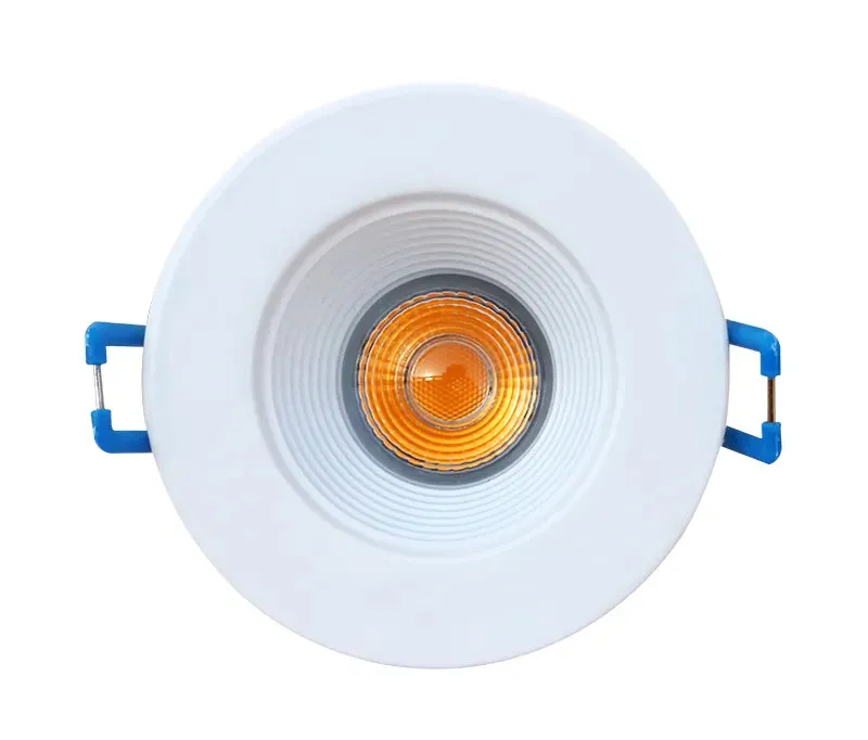 2" LED Round Recessed Baffle Light w/ External J-Box, White, 8W, 30K/40K/50K, CRI90, Dimmable, ETL Listed — Warehouse Lighting LED Downlights 8.0W 2700K