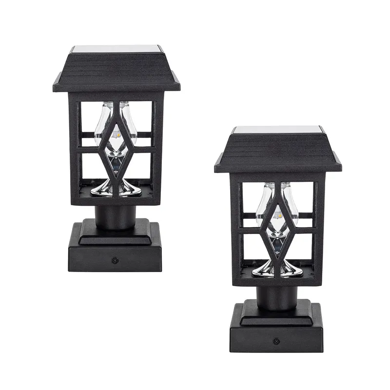2PK Luna II Solar Post Cap/Pier Mount Light – Black — Warehouse Lighting LED Lighting Controls 1.2W 