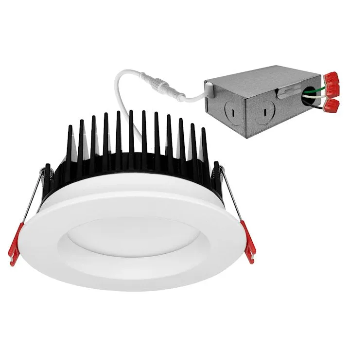 4" Frosted Downlight: M-Line, 15W, 1300 Lumens, CCT Selectable, 120V, White Finish — Warehouse Lighting LED Downlights 15.0W 2700K