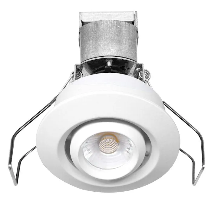 1" LV Round Gimbal Downlight: Mini-Line, 6W, 3000K, 12V, White, Black or Bronze Finish — Warehouse Lighting LED Downlights 6.0W 3000K