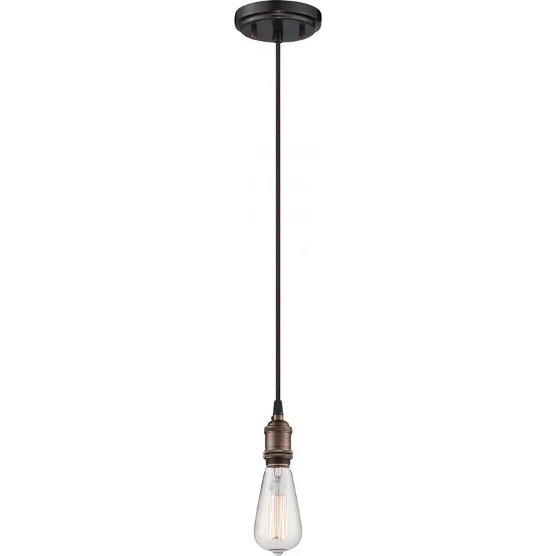 Vintage 1 Light Pendant, 100W, 120V, Rustic Bronze Finish — Warehouse Lighting LED Landscape Lights 100.0W 