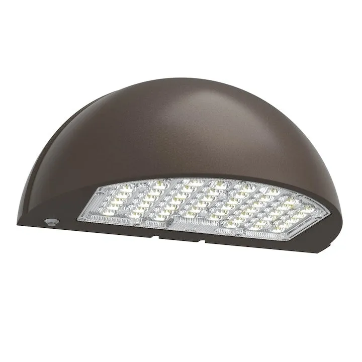 LED Semi-Circle Wall Pack, 10800 Lumen Max, CCT and Wattage Selectable, Integrated Photocell, 120-277V, Bronze, Black or White Finish — Warehouse Lighting LED Wall Lights 80.0W 3000K