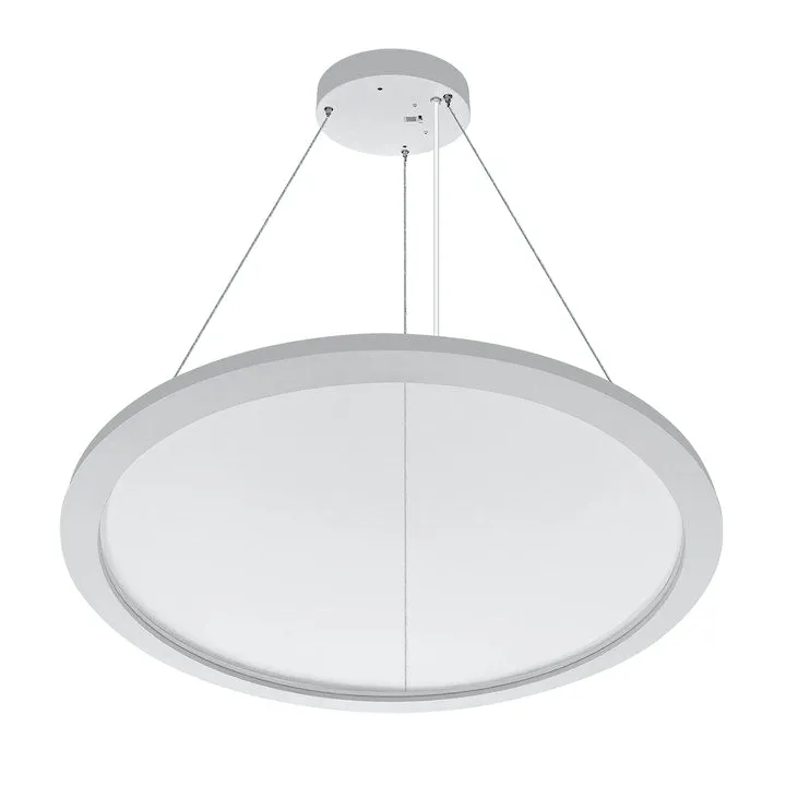 LED 23" Round Pendant Up/Down Light, 2500 Lumens, CCT Selectable, 50W, 100-277V, White or Black Finish — Warehouse Lighting LED Linear Lights 50.0W 3000K