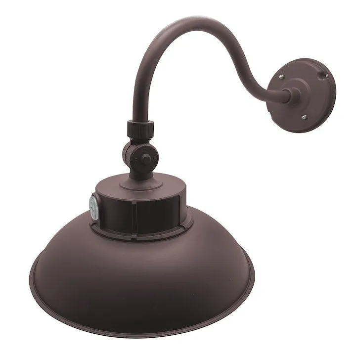 LED Gooseneck Barn Light, 6500 Lumen Max, Wattage and CCT Selectable, Integrated Photocell, 120-277V — Warehouse Lighting LED Landscape Lights 50.0W 3000K