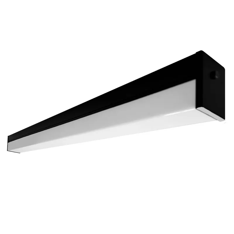 4FT Suspended Down Linear Fixture, 6500 Lumen Max, Wattage and CCT Selectable, 120-277V, Black or White Finish — Warehouse Lighting LED Linear Lights 30.0W 2700K