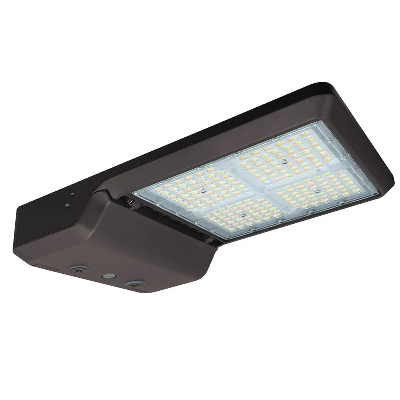 Large LED Area/Parking Lot Light, 46200 Lumen Max, Wattage and CCT Selectable, 120-277V, Bronze Finish — Warehouse Lighting LED Flood Lights 350.0W 3000K