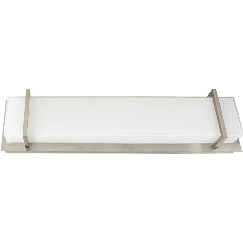24" LED Multi-CCT Vanity Light with Cube PC Lens, 16W, 1120 Lumens, Brushed Nickel — Warehouse Lighting LED Wall Lights 16.0W 3000K