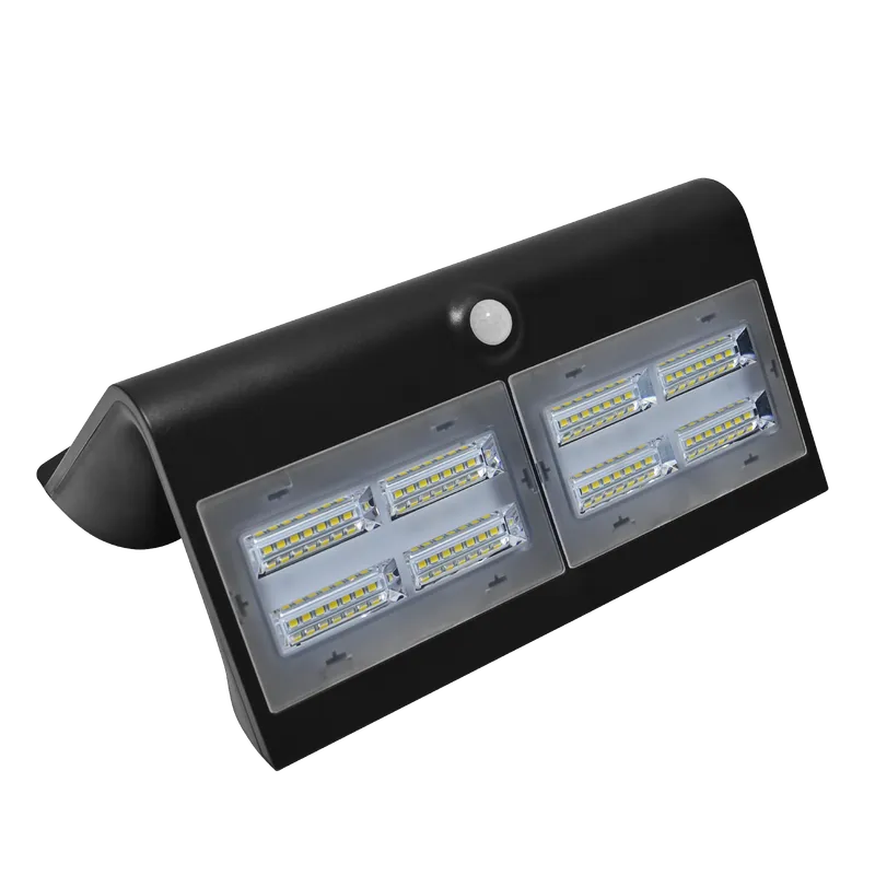 Solar Panel Wall Light, 800 lumens, 4000K, Black — Warehouse Lighting LED Troffers & Panels 6.8W 4000K