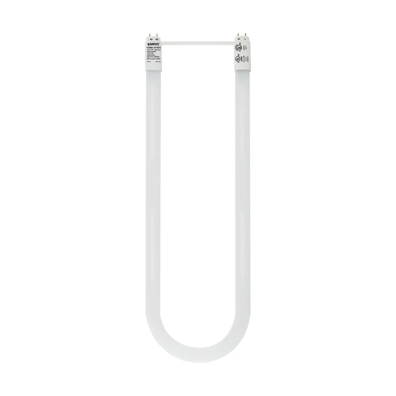 12 PK SATCO 13 Watt T8 U-Bend LED; 50000 Hours; Medium Bi-Pin Base; 2000 Lumens; 5000K; Type A/B; Ballast Dependent or Ballast Bypass; Single or Double Ended Wiring, 120-277V — Warehouse Lighting LED Linear Lights 13.0W 5000K