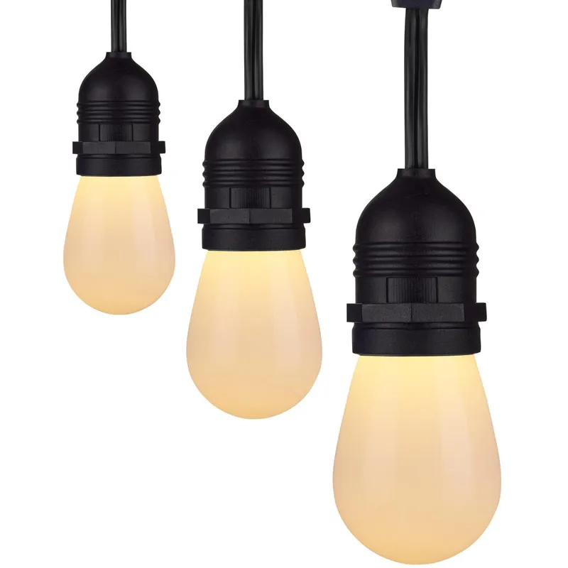 24Ft; 12-S14 Lamp; LED String Light; Starfish IOT; Tunable White — Warehouse Lighting LED Bollards & Pathway Lights 30.0W 3000K