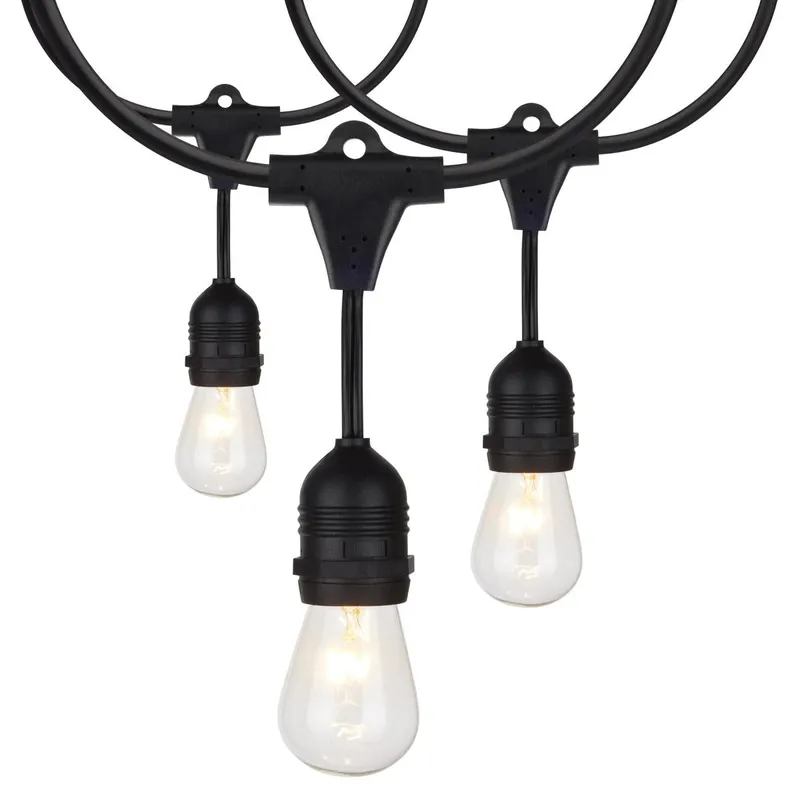 24Ft, Incandescent String Light, Includes 12-S14 bulbs, 120 Volts — Warehouse Lighting LED Bollards & Pathway Lights 150.0W 2850K