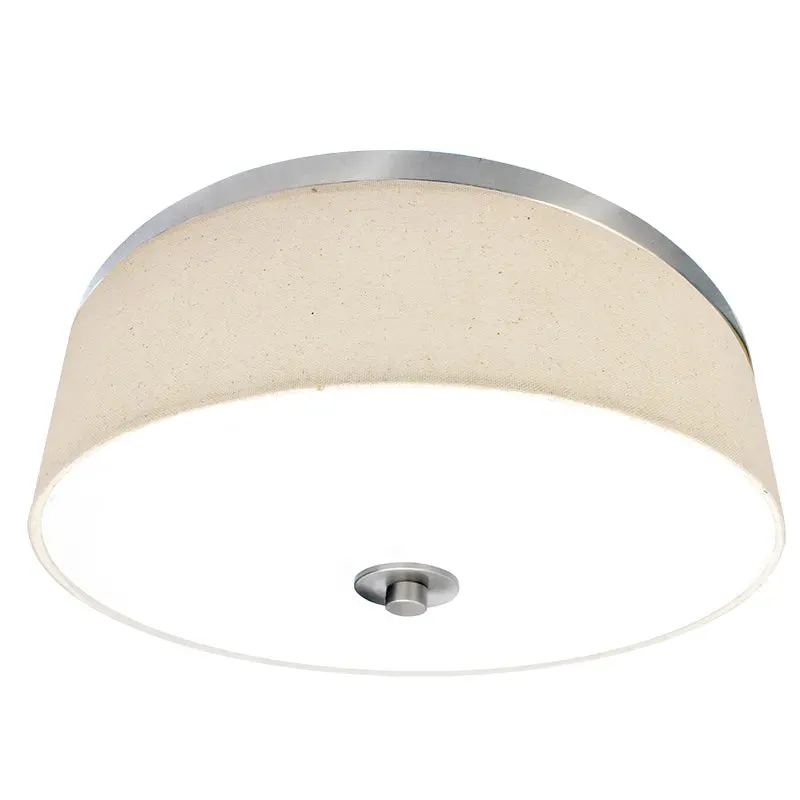 22" LED Fabric Drum Fixture, 2100 Lumens, 45W, CCT Selectable, 120V, Brushed Nickel Finish — Warehouse Lighting LED Post Top Lights 45.0W 3000K